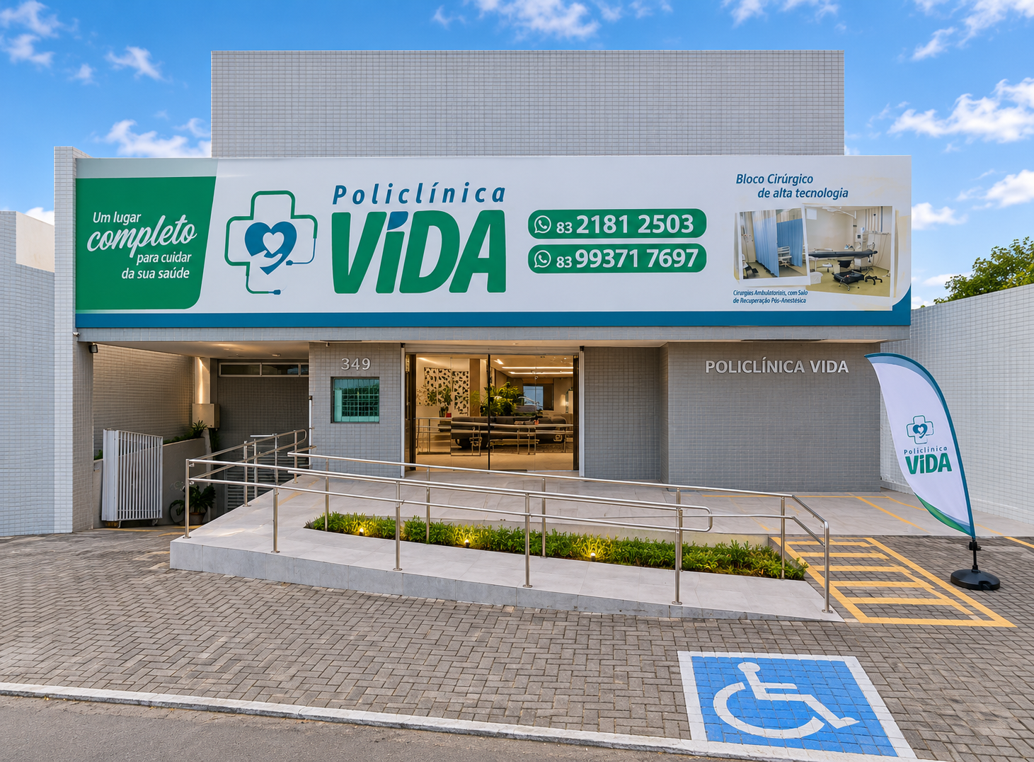 Fachada da Policlínica Vida
